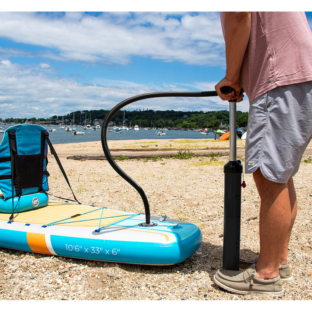 Solstice Watersports 106 Rambler Inflatable StandUp PaddleboardKayak 2In1 Kit wSeat  Convertible Paddle  Orange 36201