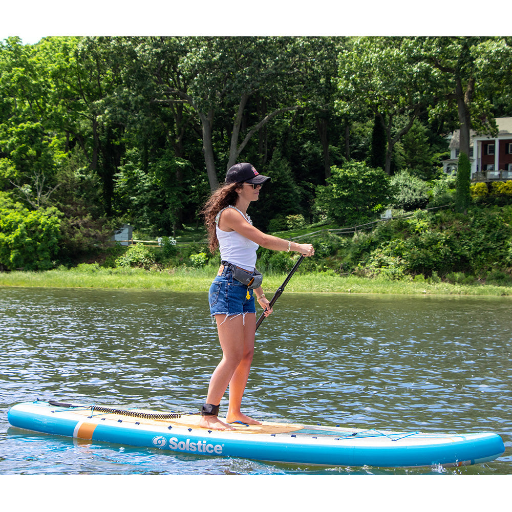 Solstice Watersports 106 Rambler Inflatable StandUp PaddleboardKayak 2In1 Kit wSeat  Convertible Paddle  Orange 36201