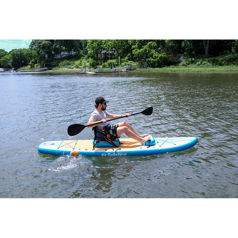 Solstice Watersports 106 Rambler Inflatable StandUp PaddleboardKayak 2In1 Kit wSeat  Convertible Paddle  Orange 36201