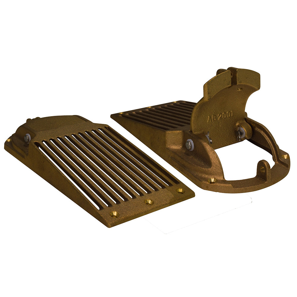 GROCO Bronze Slotted Hull Scoop Strainer wAccess Door fUp to 3 Thru Hull ASC3000